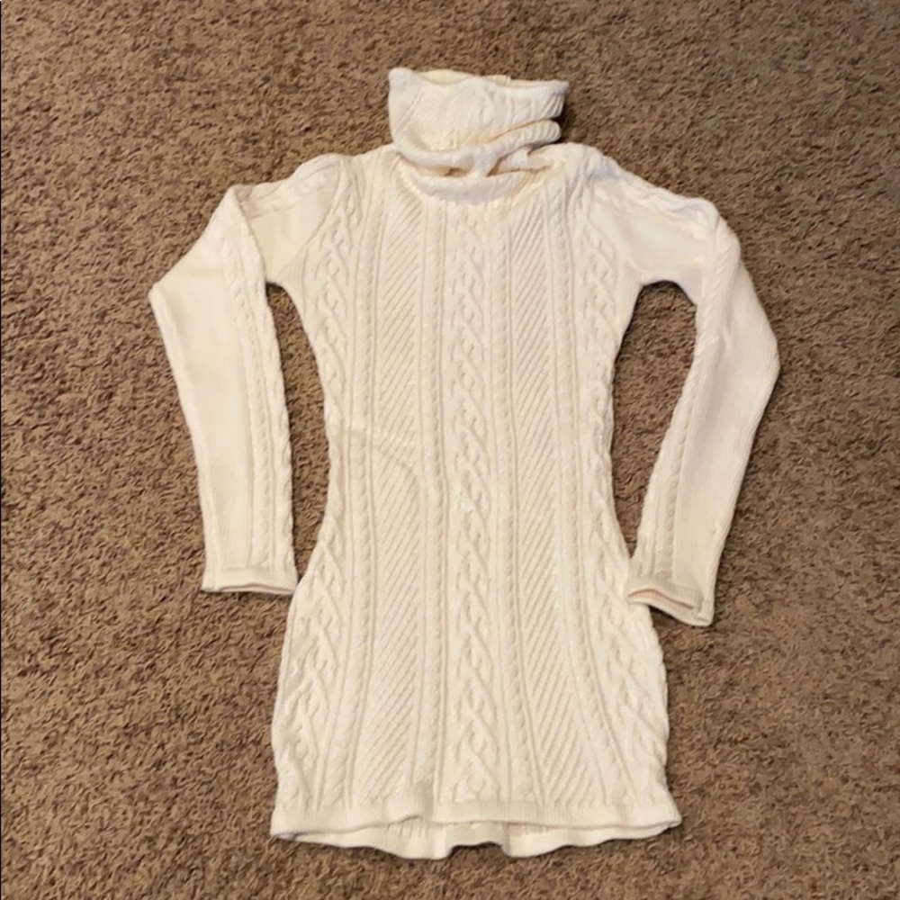 Cable knit sweater dress